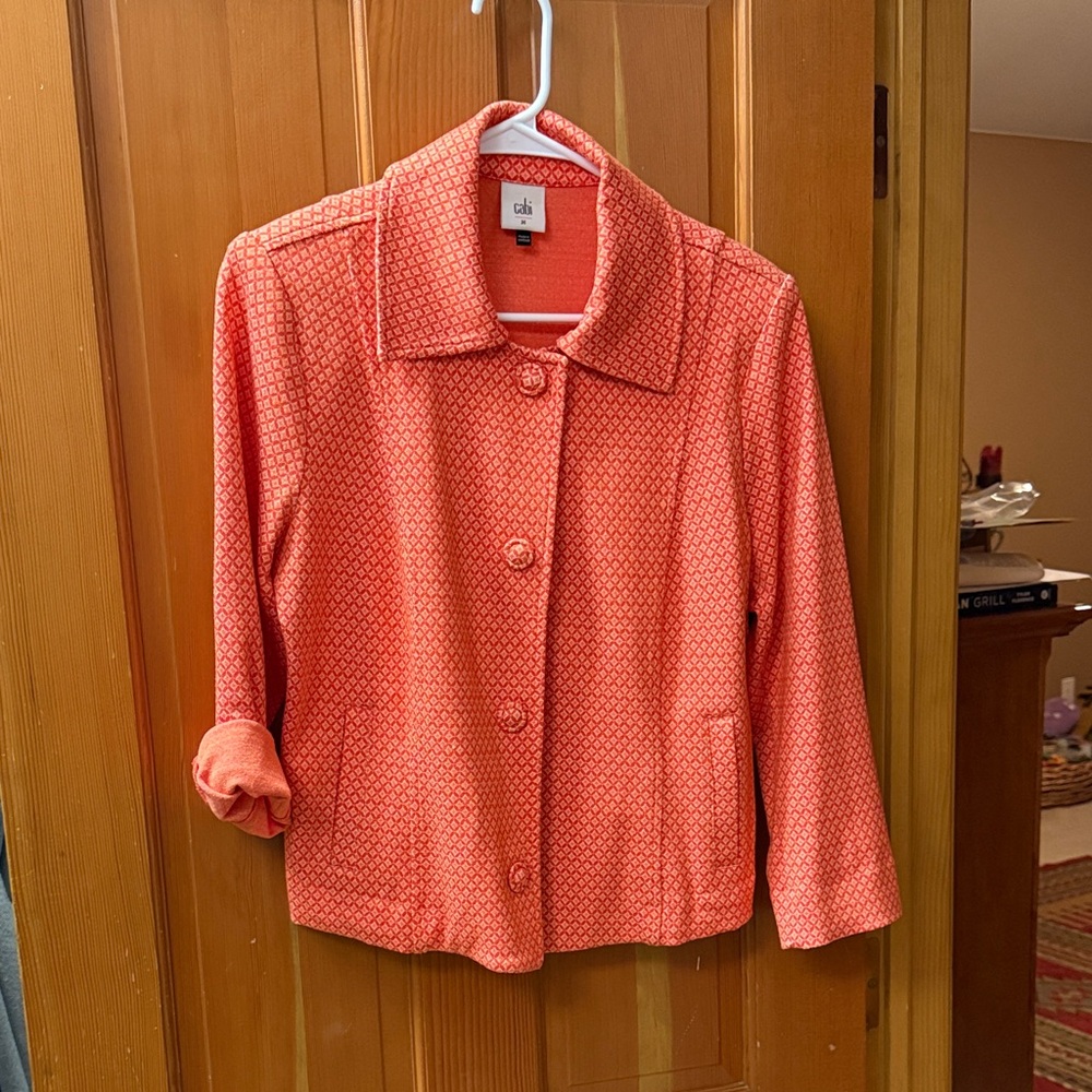 CAbi Vibrant Orange Coral Blazer